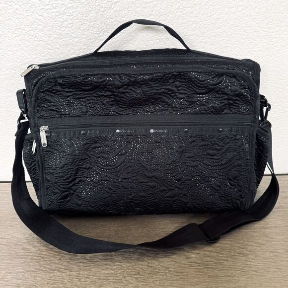 LeSportsac Convertible 2-in-1 Black Weekender Laptop Duffel Bag Travel Backpack main image 5